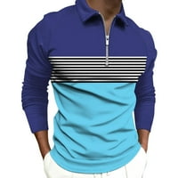 Ležerne majice za muškarce - Leisure Dugi rukav Top pulover Ovratnik s prugastim tankim jednostavnim