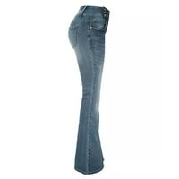 Aherbiu Women Plus size Jeans Vintage Niske strukske pantalone pantalone s džepovima