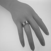 Britanci napravio je 10k bijeli zlatni prirodni granični i opal ženski vječni prsten - Opcije veličine