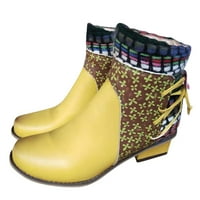 Eczipvz ženske cipele etničke kratke potpetice Bočni modni rimske ženske patentne čizme čizme ženske