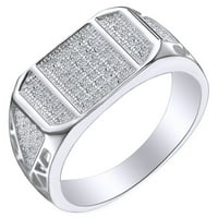 Okrugli oblik bijelog kubnog cirkonije godišnjica prstena 14k bijelo zlato preko srebra sterlinga