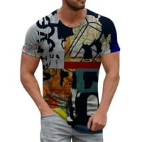 IOPQO muške haljine košulje Muški ljetni casual 3d tiskani kratki rukav za okrugli vrat Top majica Bluza