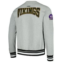 Muški PRO standard Heather Siva Minnesota Vikings Crest Grb Pulover Duks