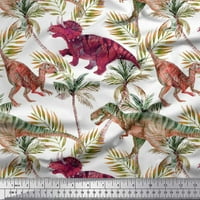 Soimoi viskoza šifonske listove tkanine, drveće i dinosaur džungl tiskani tkaninski dvorište širom