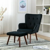 Xahpower Lounge Stolica TV Stolica Spavaća stolica sa Otomanom za zatvoreni kućni i dnevni boravak-crni