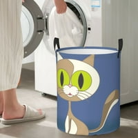Košarica za pranje rublja, smiješna mačka mačja uzorak Sklopivi rublje za rublje s ručkama vodootporan,
