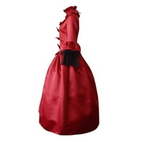 Ženske haljine latica dugih rukava retro gotička haljina plus veličine poda dugačka haljina crvena haljina
