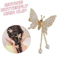 Elegantni tassel leptir za kosu koja se kreće leteće djevojke sjajne frizeri bareta W2W6