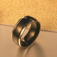 Ljudske breze Men Ring Pismo Polirano crno hladno izgled prsten za prste za vjenčanje titanijum čelik
