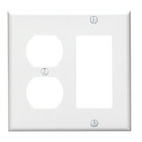 Leviton 2-gang glatka plastična jednokrevetna zidna ploča za dupu izlaz, bijela