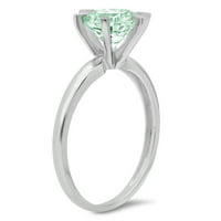 1CT okrugli rez zeleni simulirani dijamant 18k bijeli zlatni angažman prsten veličine 8,25