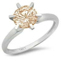 2.5ct okrugli šampanjac simulirani dijamant 18k bijeli zlatni godišnjički angažman prsten veličine 8.5