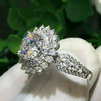 CXDA ženski prsten cvjetni oblik rhinestones nakit lagani modni izgled prsten za vjenčanje