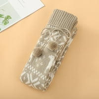 Žene Ležerne prilike vunene čarape Čvrste boje pletene čipke Božićne Božićne zalihe čarapa