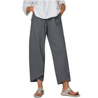 Fanxing Pamučne pantalone za žene Jesen Ležerne prilike sažeto Sjećati Struit Solid Color Pants Sale