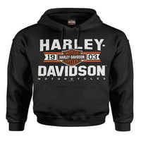 Harley-Davidson Muška varsity B & S Logo Pulover Pamuk-Blend Hoodie, Crna, Harley Davidson
