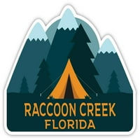 Raccoon Creek Florida Suvenir Vinil naljepnica za naljepnicu Kamp TENT dizajn