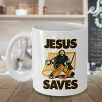 Cool Isus Hokej Golman sačuva kafu i čaj poklon šalica za christian hokej trener, igrača, ljubavnika