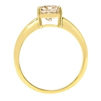 2. CT Briljantni jastuk Cleani simulirani dijamant 18k žuti zlatni pasijans prsten sz 4