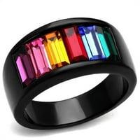 Alamode TK1415J - Ženski prsten od nehrđajućeg čelika od nehrđajućeg čelika sa gornjim kristalom u više