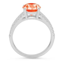 3.28ct ovalni rez crveni simulirani dijamant 14k bijeli zlatni godišnjički angažman prsten veličine