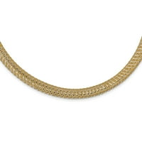 14K dva tonska zlatna polish mrežaste ogrlice
