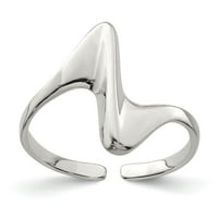 Bijeli sterling srebrni prsten podesivi polirani, veličine 5