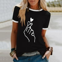 Ženska majica smiješne tiskane majicu, volim te plus veličine majice, ležerne valentine ljetne vrhove,