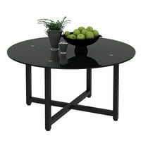 35,5 '' Okrugli cijeli crni stol za kavu Moderni bočni sredini stolovi za namještaj za dnevne sobe