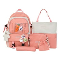 YCOLEW Slatka ruksaka Postavite školske torbe sa privjeskom za ručak, torbu, torbu, torbicom za novčiće