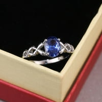 Heiheiup plavi kameni prsten ručno izrađeni rez vjenčani angažman nakit poklon plavi fasetirani cirkon