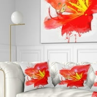 Art DesimanArt 'Bright Red Lily Ilustracijsko umjetnost' Cvjetni jastuk za bacanje u. In. Mali