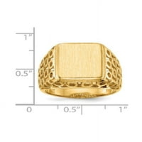 Čvrsti 14K žuti zlatni veliki teški muški granični prsten - veličina 10.5