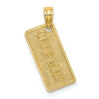 Jewels 14k žuti zlatni mali rt može licenčan tablica teksturiran privjesak