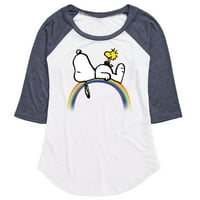 Kikiriki - Snoopy na dugini - juniors Raglan grafička majica