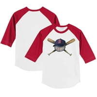 Toddler Tiny Turpap bijeli crveni boston crveni so lok križni palice 3 4-rukave raglan majica