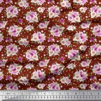 Siimoi Silk tkanina točka, lišće i ruža cvjetna ispis tkanina sa širokim dvorištem