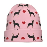 Minijaturni pincher Love Hearts Slouchy Beanie za žene Muškarci Stretch Sleep Hat Funkcija Poklon Jesenska