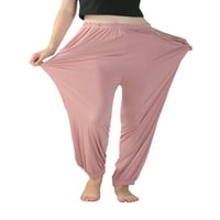 Ležerne prilike labave joge hlače za žene visoko rastezanje čavrčaste boje plus veličine gamaše sa džepom