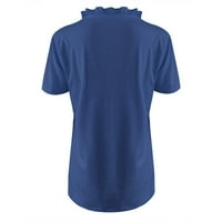 Žene Ležerne prilike labave majice kratki rukav modni V izrez Soild Tops T-majice Tee