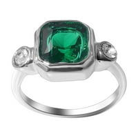 Keusn Bright circon prsten okrugli zeleni kamen nakit modni nakit angažirani prsten za žene w