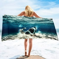 Ručnik za plažu morskog psa za dječake morskog ručnika za kupanje ručnik za ručnik super mekani plišani