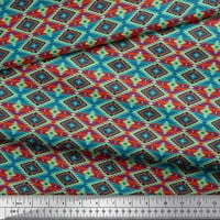 Soimoi Zelena pamučna patka Tkanina Aztec Geometrijska štampana tkanina od dvorišta široka