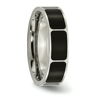 Titanium crna emajla ravno vjenčana prstena za vjenčanje 6. MAN Fancy Fashion nakit za tatu muške poklone