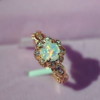 Duhgbne Rose Gold Diamond Ringstone prstena Legura nakita, modni cirkonski prstenovi za žene