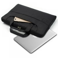 Torba za prijenoptop kompatibilna sa Macbook Air, Macbook Pro, notebook računarom, poliesterskim rukavima sa leđima kolica (crna)