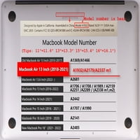 Kaishek Hard zaštitni poklopac školjke za novi MacBook Air 13 sa ID-om osjetljivom na dodir USB tip-c + crni poklopac poklopca tipkovnice: a a a