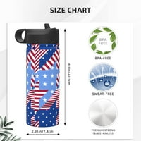 Američka flaga zvijezda OZ boca vode sa slamkom izoliranom bocama za vodu od nehrđajućeg čelika Termos