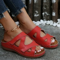 QOlati ortopedske sandale za žene Drćene ljetne papuče sa lukom podržavaju neklizajuće udobne sandale