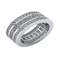 7,00ct Princess okrugli rez prirodni dijamant 3row godišnjica vjenčanje vječnosti band prsten od punog